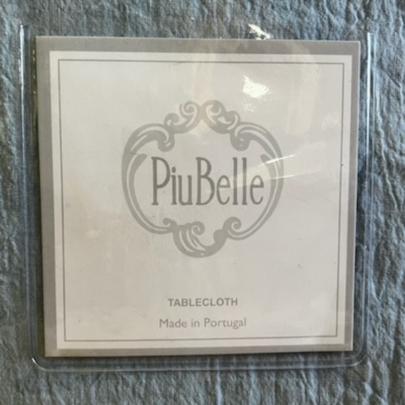 PIU BELLE SHABBY CHIC  BLUE LINEN COTTON TABLECOTH NWT 60X104 - Picture 9 of 16